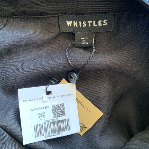 NWT Whistles Olivia Wrap Skirt Black Size 2 - Picture 13 of 16